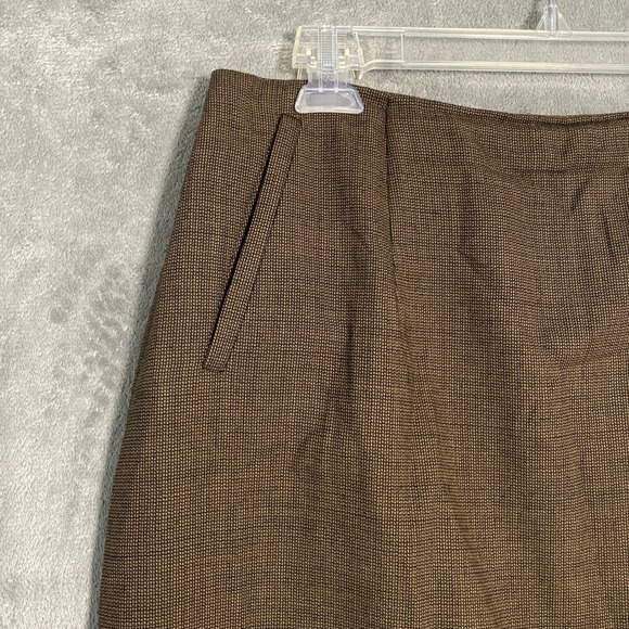 Harve Benard Skirt Sz 14 Brown Maxi A-Line 100% Wool Textured Lined Timeless - Picture 2 of 9